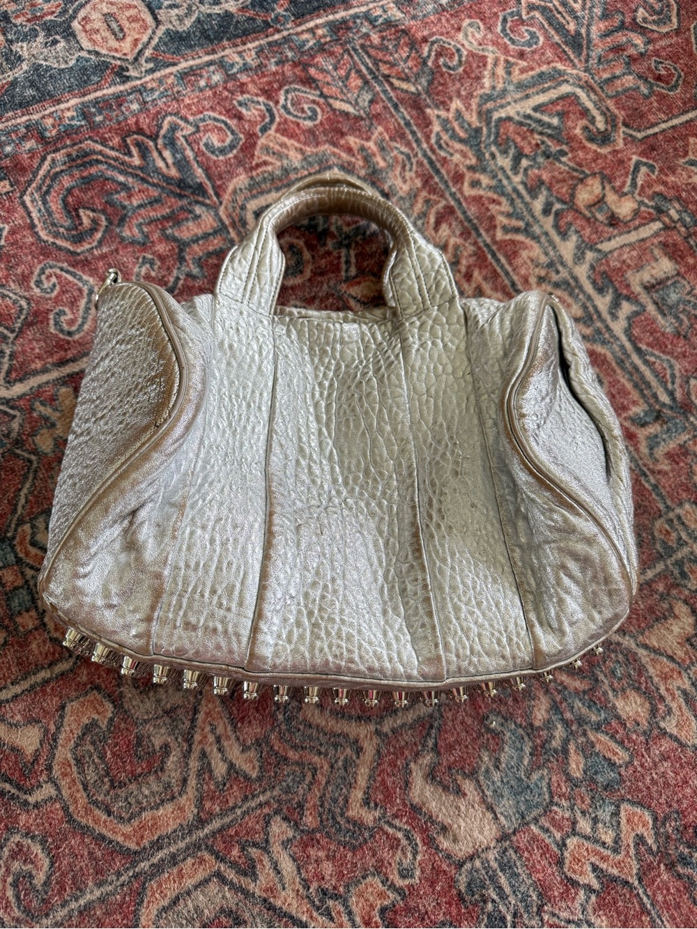 Alexander Wang Metallic Silver Studded purse